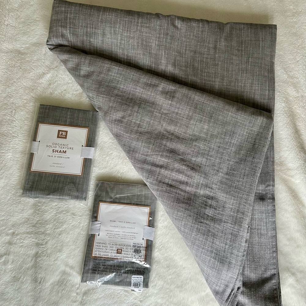 Pottery Barn Teen Organic Queen Duvet Cover and Shams